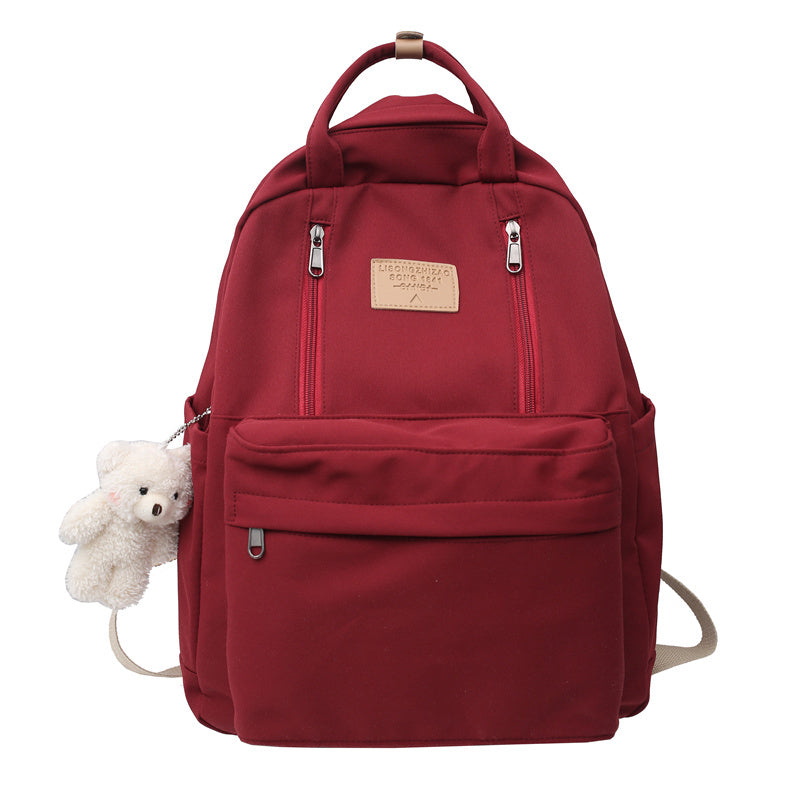 Bear / Double Zipper School Backpack