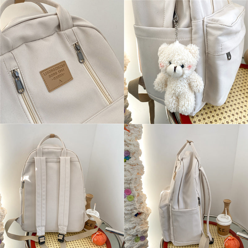 Bear / Double Zipper School Backpack