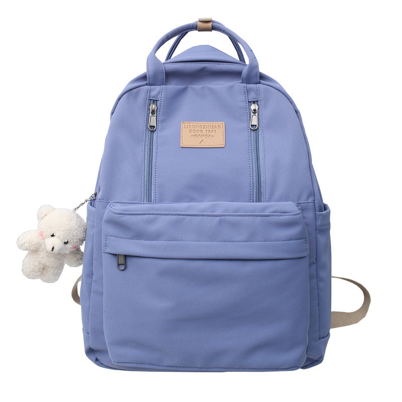 Bear / Double Zipper School Backpack
