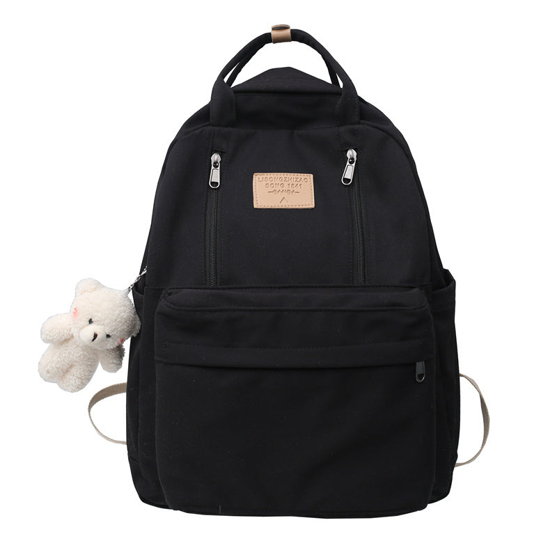 Bear / Double Zipper School Backpack